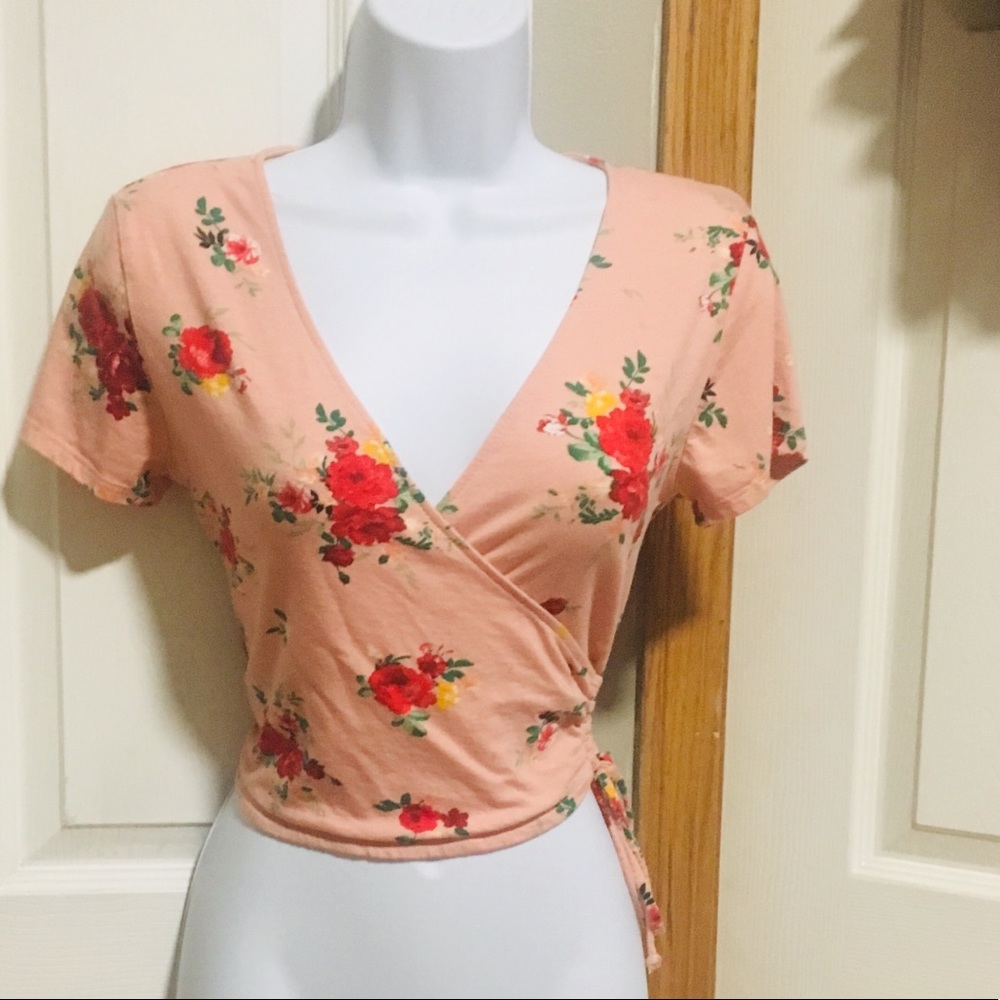 Heart and Hips Floral Wrap style top